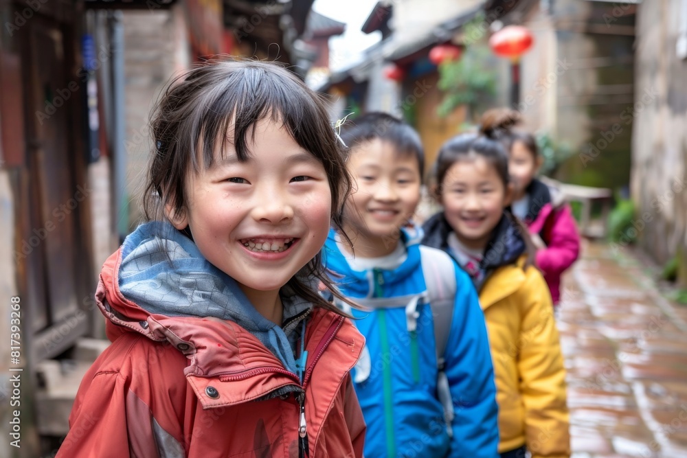 Unidentified children in the old town. Unidentified children in the old town.