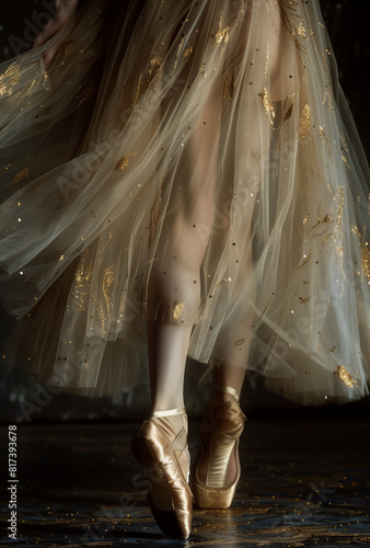 ballet dancer in a ballet pose.Minimal creative art and fun concept.Advertisement for ballet schools
