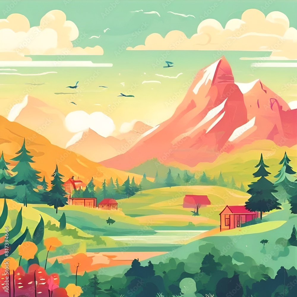 Obraz premium landscape with mountains