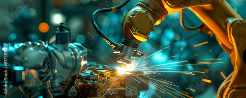 Advanced AI-Powered Robot Arm Performing Precision Welding