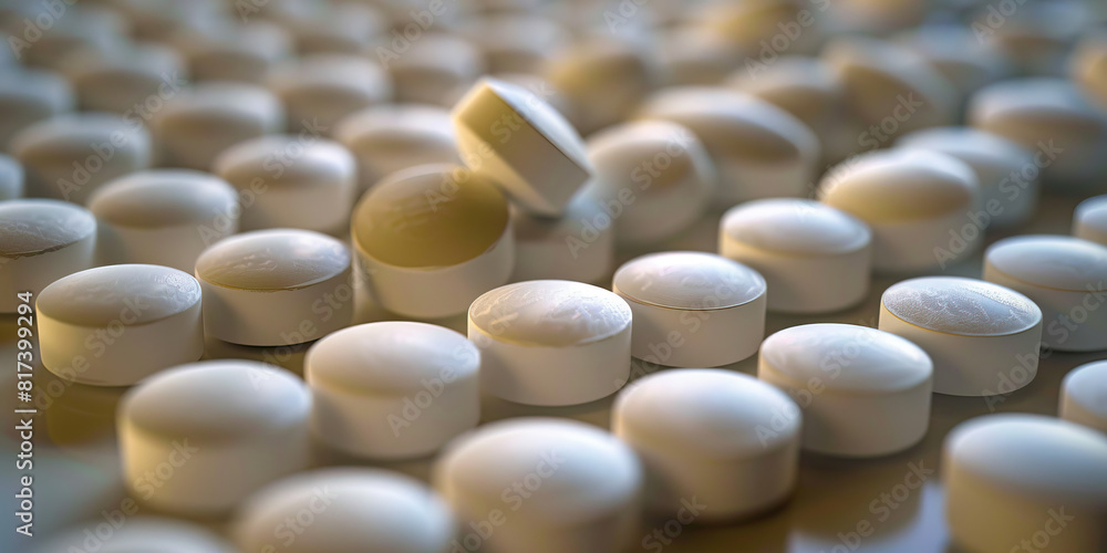 Adderall tablets line up neatly, ready for their daily dose of focus enhancement Adderall tablets line up neatly, ready for their daily dose of focus enhancement
