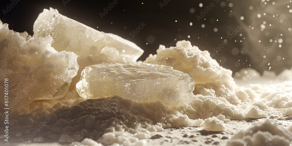 Methamphetamine rocks glint menacingly under a harsh spotlight, their powdery residue taunting. Methamphetamine rocks glint menacingly under a harsh spotlight, their powdery residue taunting.