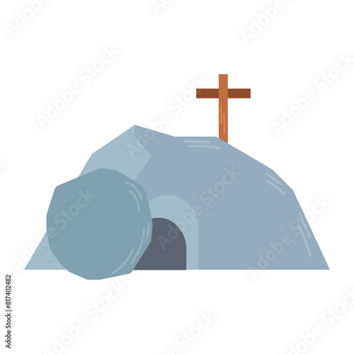 Jesus tomb icon clipart avatar logotype isolated vector illustration