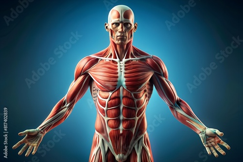 3d rendered illustration of a body front viiew