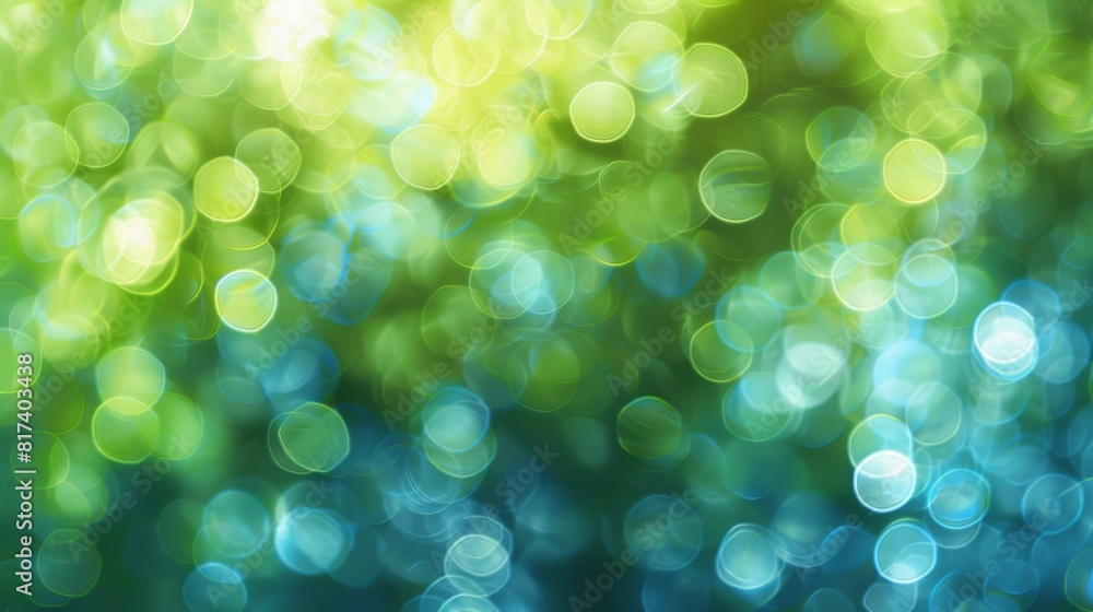 Obraz premium Green and Blue Bokeh Lights. Generative AI.