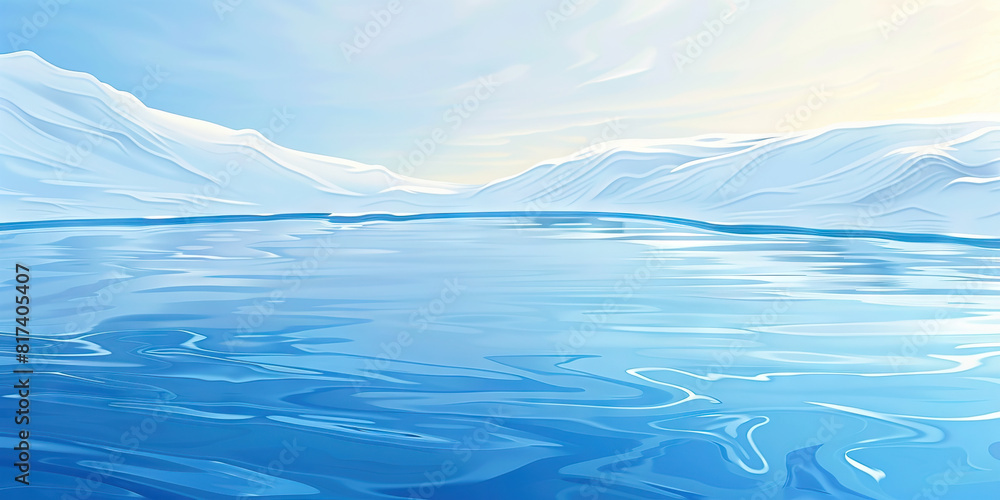 The cool blue of a winter sky reflects the serenity of an icy lake, mirroring the calmness within a yogi's heart.