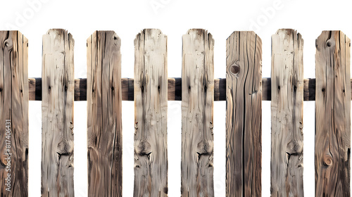 Rustic wooden fence, cut out