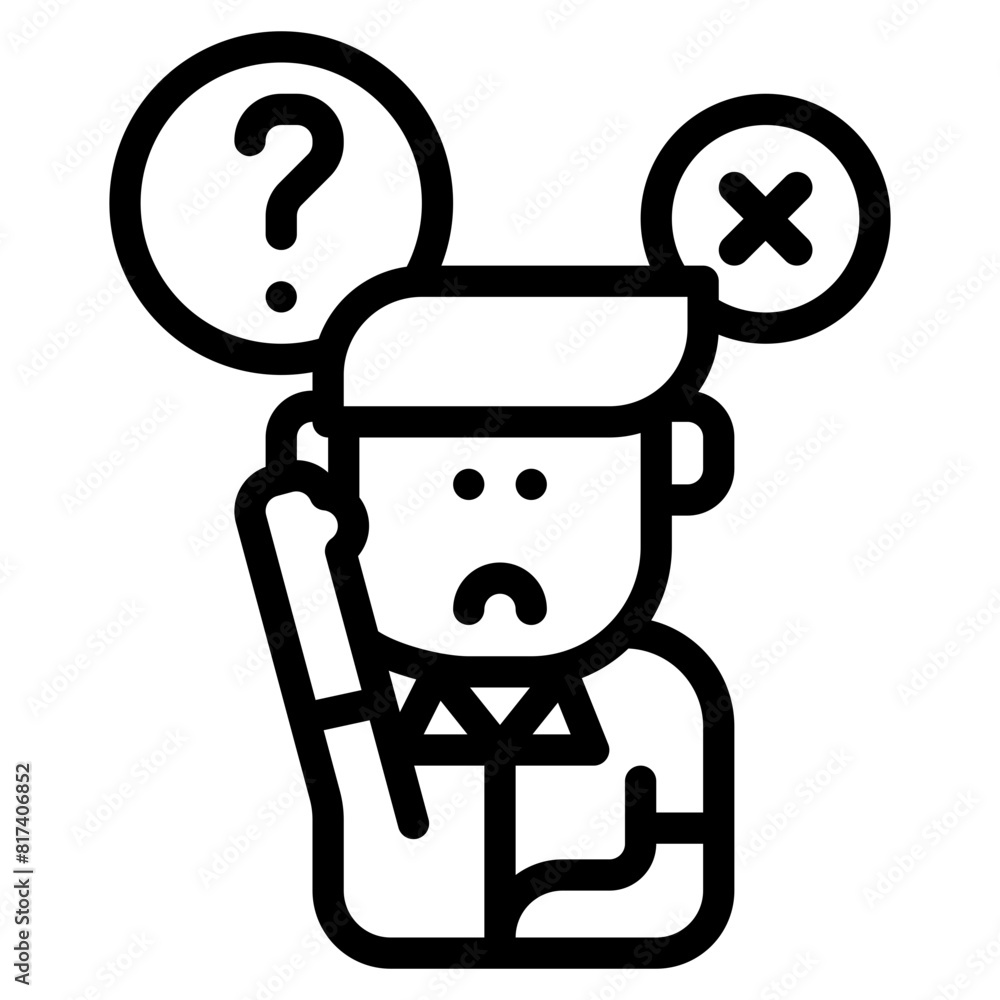 ask a question mistake outline icon and illustration ask a question mistake outline icon and illustration