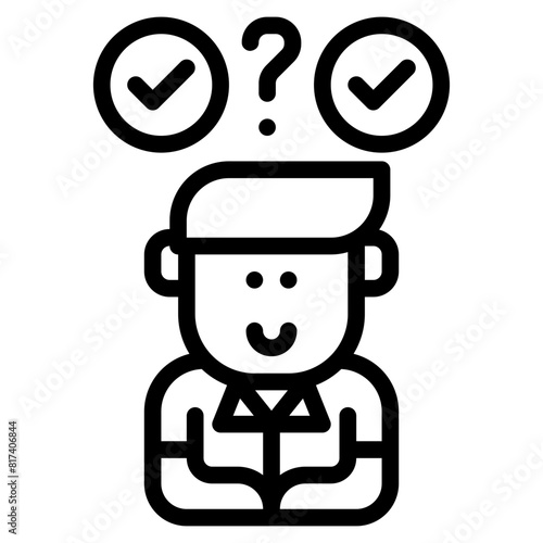 validity hypothesis outline icon and illustration
