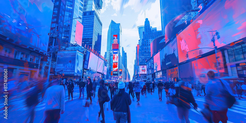 Sky Blue Amphetamine: A bustling city street, filled with movement and energy.