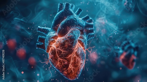 Heart Beats with medical background , service health and medical technology concept #817409218