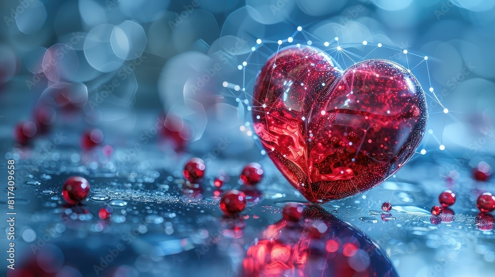 Heart Beats with medical background , service health and medical technology concept Heart Beats with medical background , service health and medical technology concept