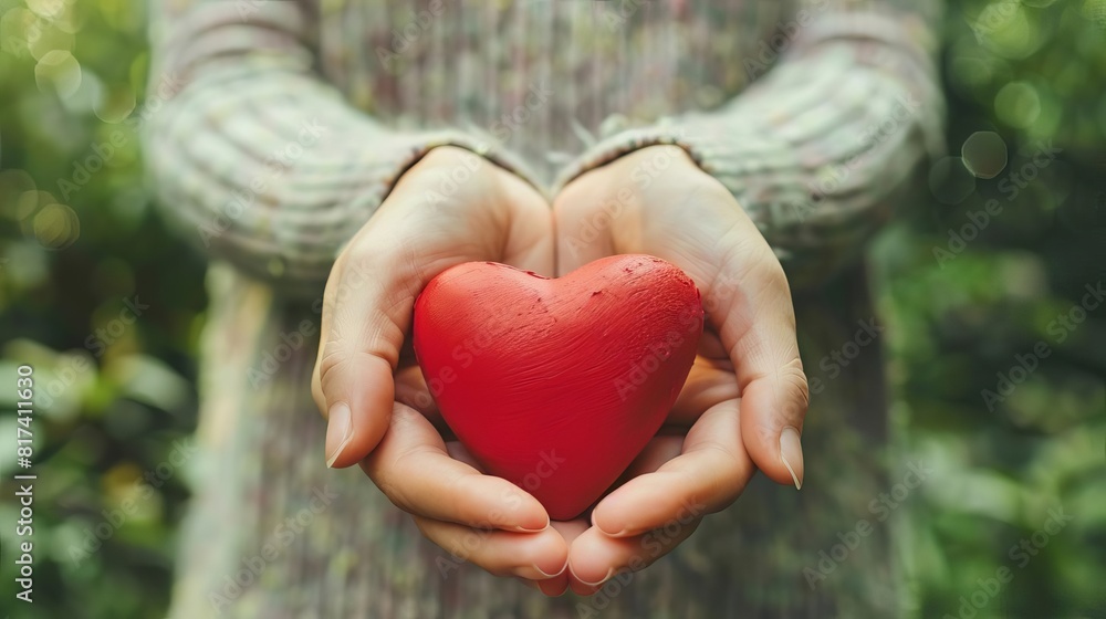 womans hands holding red heart shape love and healthcare concept closeup womans hands holding red heart shape love and healthcare concept closeup