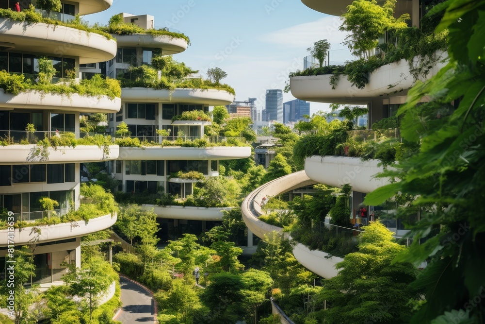 Urban Living Redefined: A Terraced Apartment Building with Verdant Rooftop Gardens