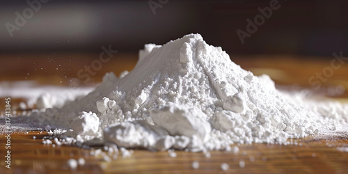 White powder dances on a table, taunting its unsuspecting prey. Cocaine Drugs.