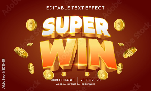 super win 3D text effect template