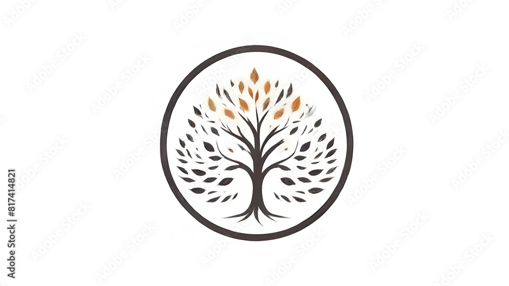 Autumn leaf logo symbol icon emblem, Generative AI Autumn leaf logo symbol icon emblem, Generative AI