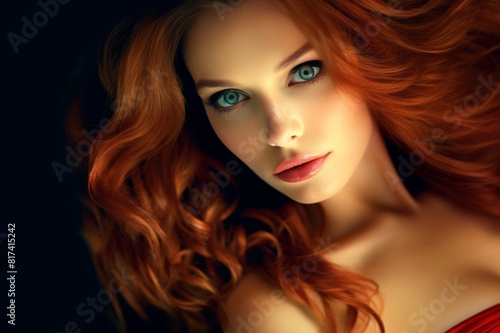 glamour red hair girl photo