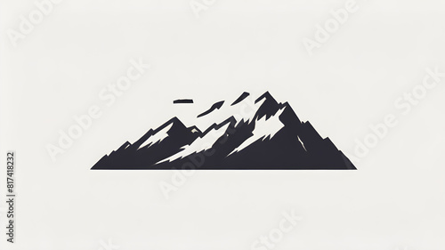 Mountain themed logo symbol icon emblem, Generative AI photo