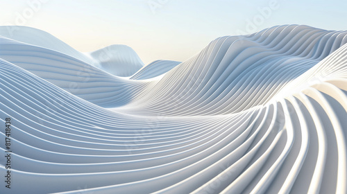 Abstract design featuring 3D lines on a white background, emphasizing a clean and modern aesthetic.  © Aleksandra