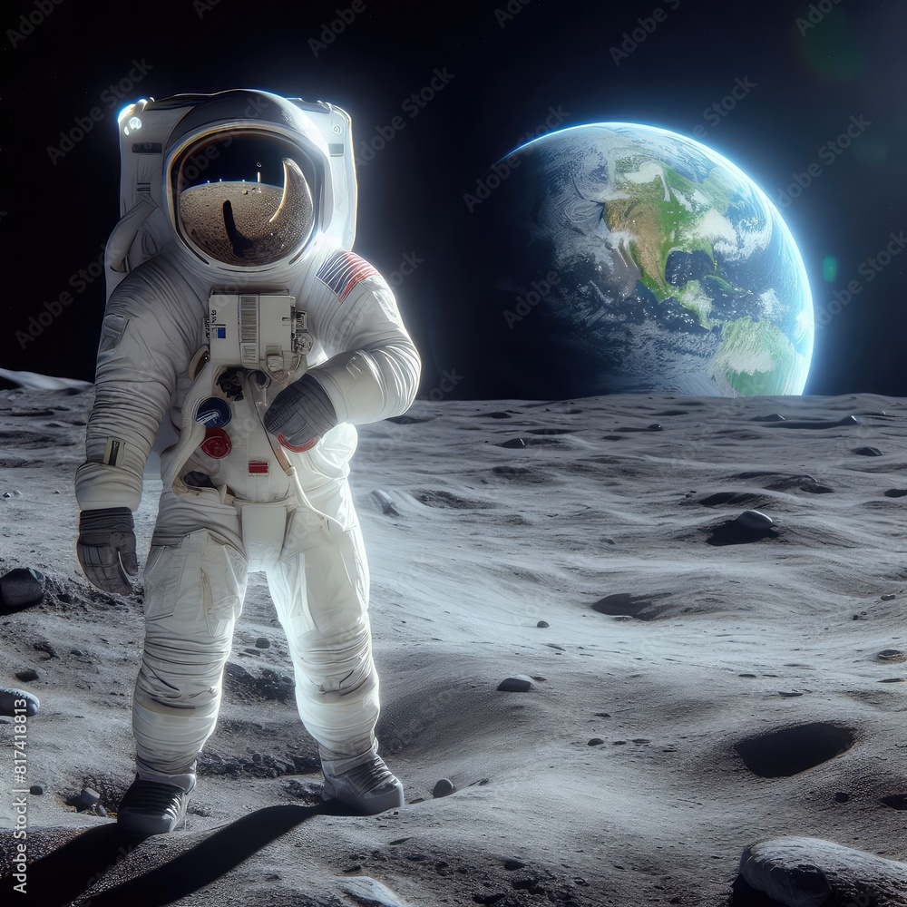 3d astronaut in space with a cinematic cutscene