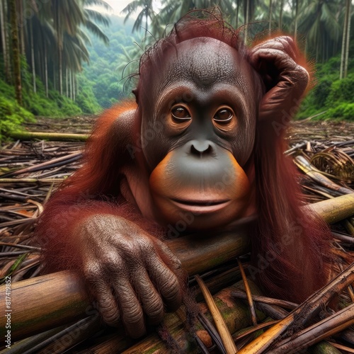 Orangutan Starving Due to Deforestation © edisetiawan.id