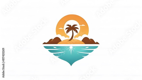 Summer season themed logo icon emblem symbol  Generative AI