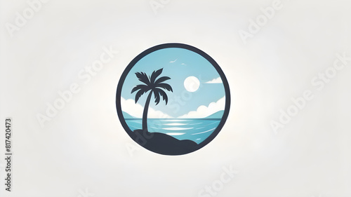 Summer season themed logo icon emblem symbol  Generative AI