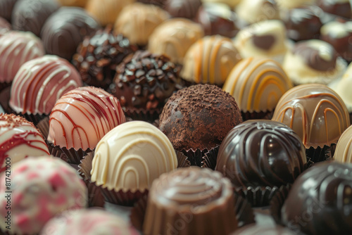 An assortment of pralines. ...