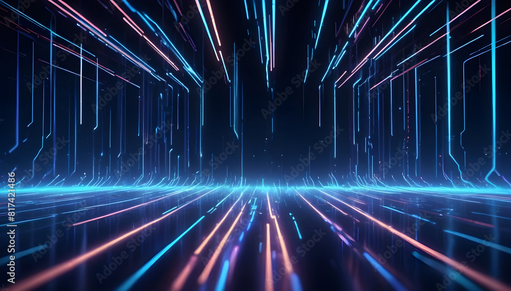 Fototapeta premium Abstract technology background of high speed global data transfer fiber optic 6