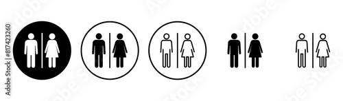 Toilet icon set. restrooms icon vector. bathroom sign. wc, lavatory