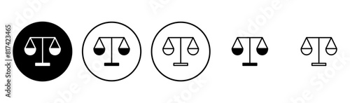 Scales icon set . Law scale icon. Justice sign
