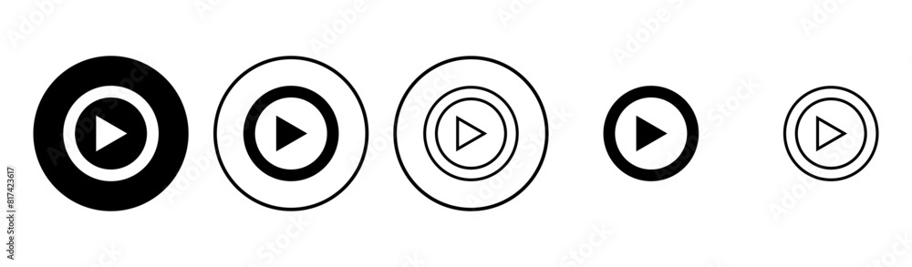 Play Icon set. Play button vector icon Play Icon set. Play button vector icon