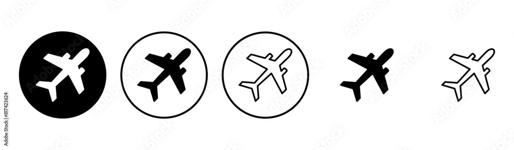 Plane icon set. Airplane icon vector. Flight transport symbol. Travel illustration. Holiday symbol Plane icon set. Airplane icon vector. Flight transport symbol. Travel illustration. Holiday symbol