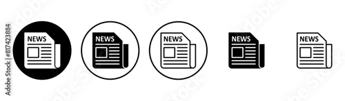 Newspaper icon set. news paper vector sign