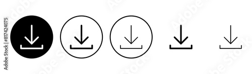Download icon set. Download vector icon