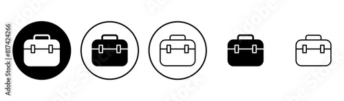 Briefcase icon set. suitcase icon. luggage symbol.