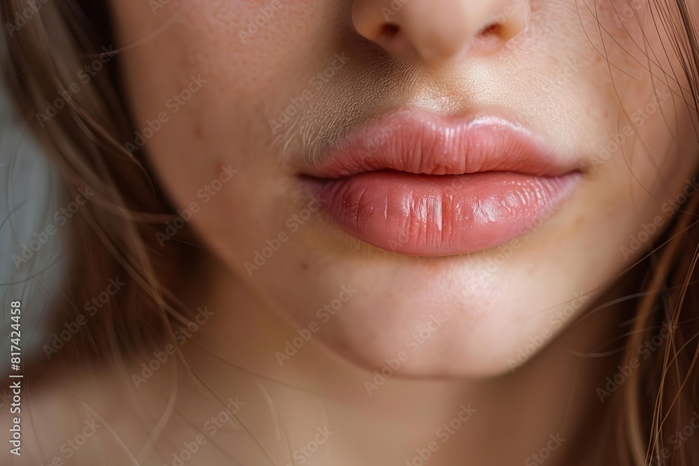pursed lips closeup tension and apprehension in a single crease pursed lips closeup tension and apprehension in a single crease