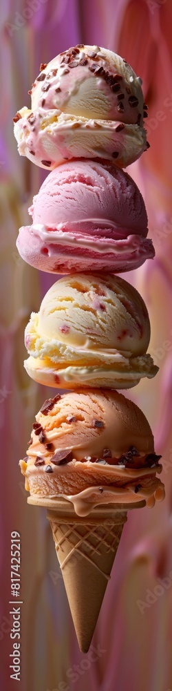 Ice cream with a beautiful soft pastel pink colored background. Ice cream with a beautiful soft pastel pink colored background.