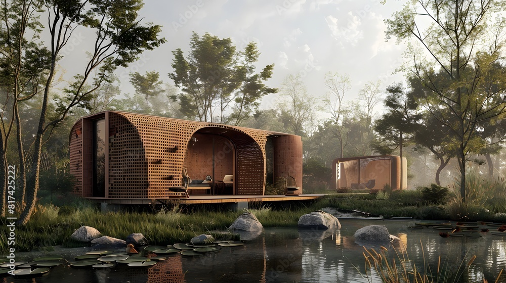 Innovative Eco-Friendly Cabin Designs Blending with Picturesque Forest Landscape Innovative Eco-Friendly Cabin Designs Blending with Picturesque Forest Landscape