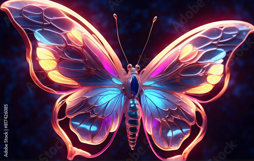 Stunning Transparent Butterfly on a Radiant Background: A Visual Delight