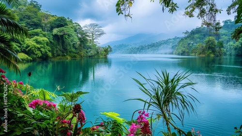 Beautiful summer scenery in costa rica - ideal destination for travel enthusiasts photo