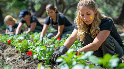 Wallpaper Mural Volunteers planting a community garden together Torontodigital.ca