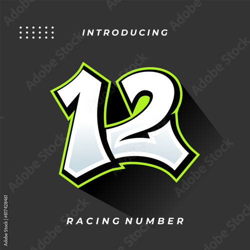 Premium Decal Racing Number Vector Template