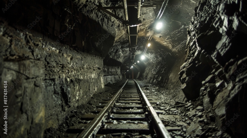 A large ventilation system brings fresh air into the dark and dusty mine shafts. A large ventilation system brings fresh air into the dark and dusty mine shafts.