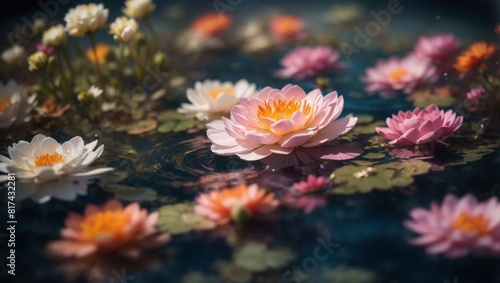 Flowers in water Generated AI 