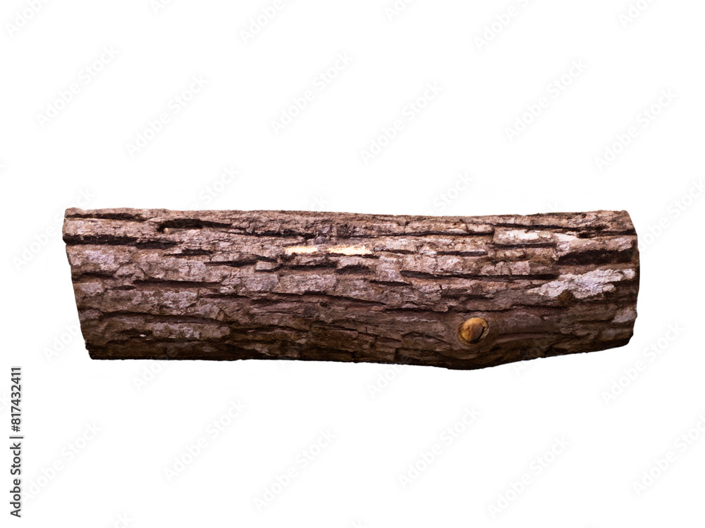 Fototapeta premium wooden log on white background