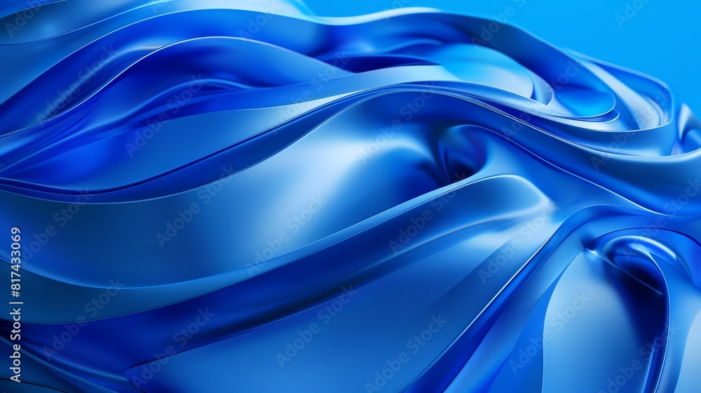 Obraz premium Elevate your brand with a striking close-up image of a brilliant blue tone, meticulously crafted in CG 3D for a photorealistic finish that demands attention and exudes elegance