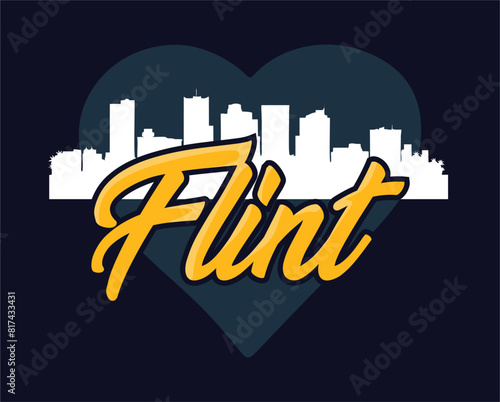 flint michigan with flint city background