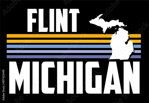 michigan flint on black background